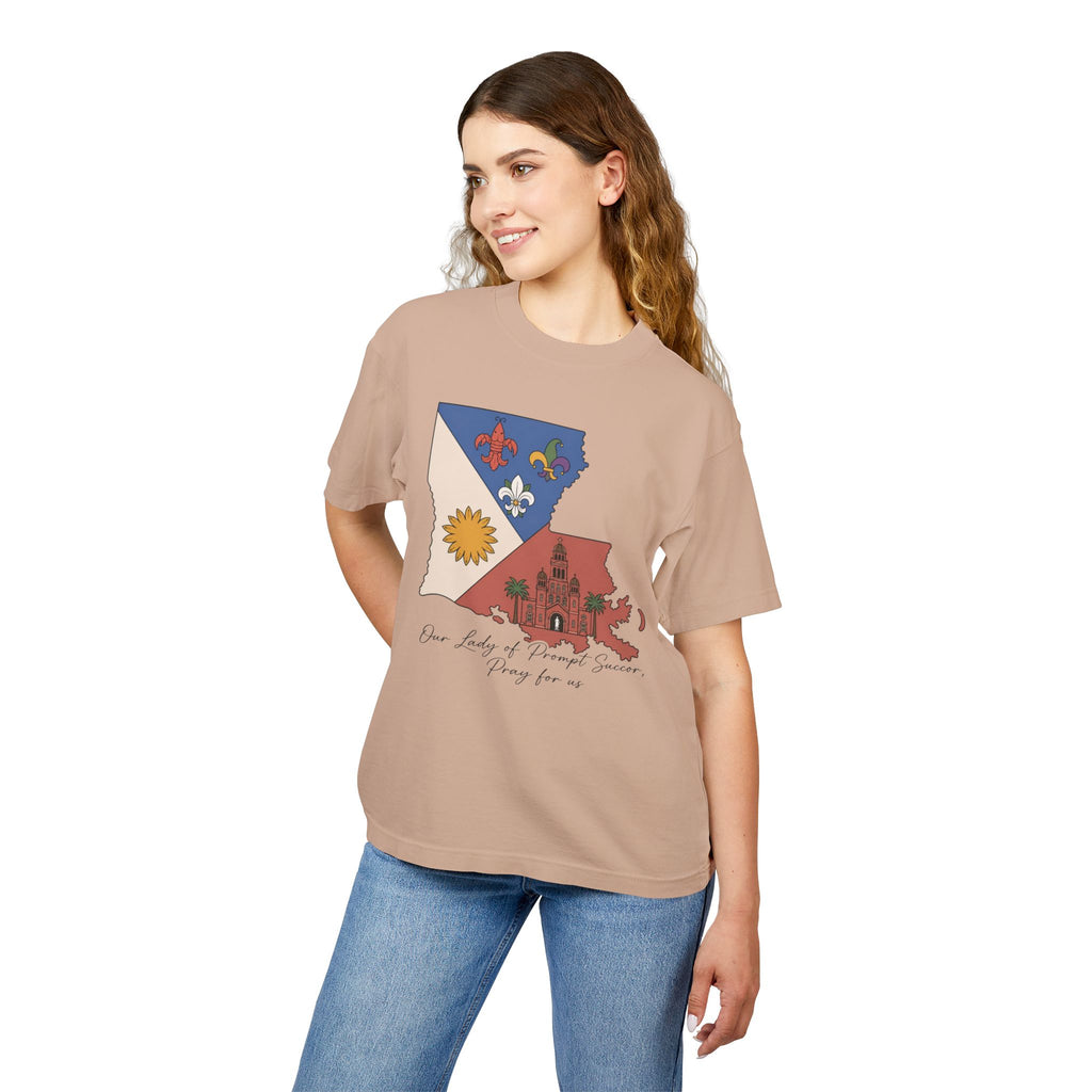 Louisiana Acadian Flag - 100% Cotton Boxy Tee