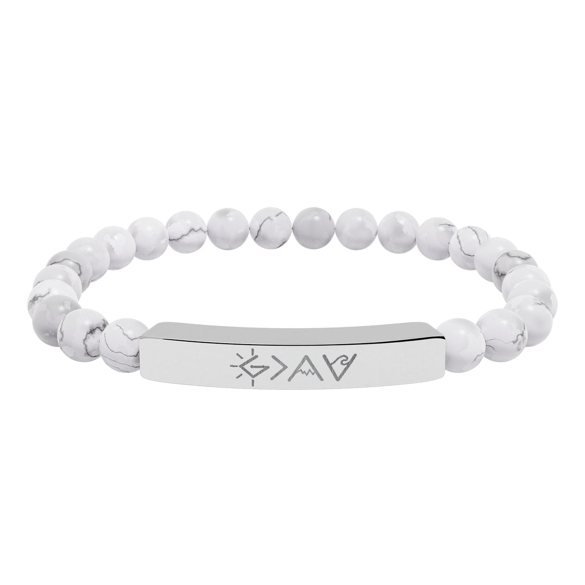 God is Greater - Beaded Engraved Bracelet