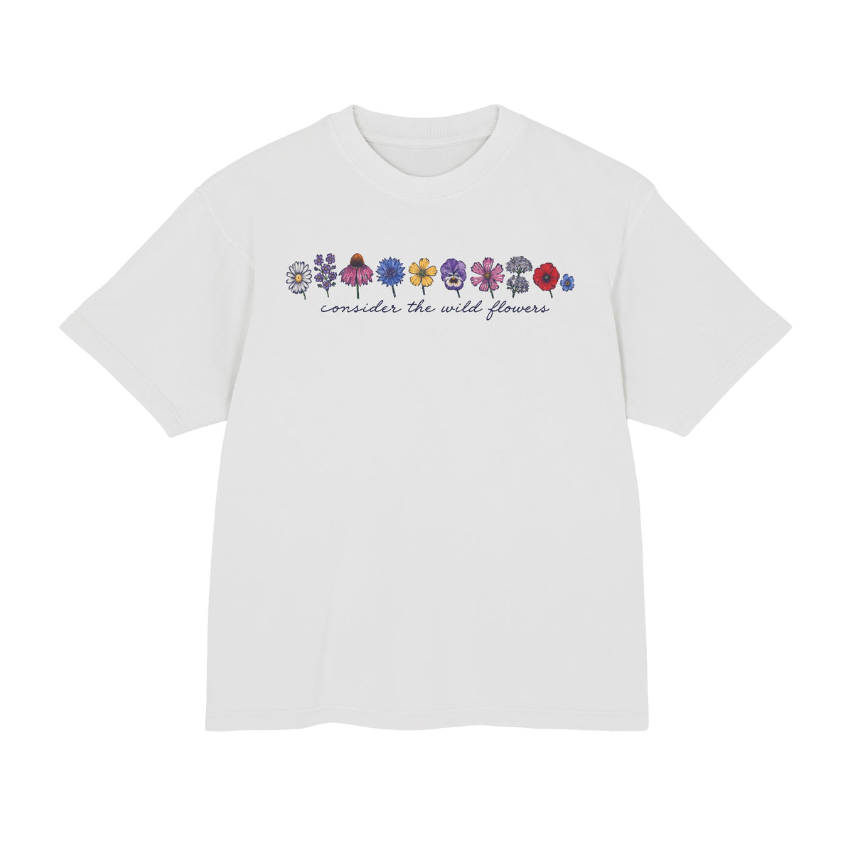Consider the Wild Flowers - 100% Cotton Boxy Tee