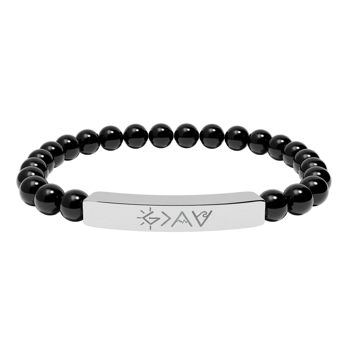 God is Greater - Beaded Engraved Bracelet