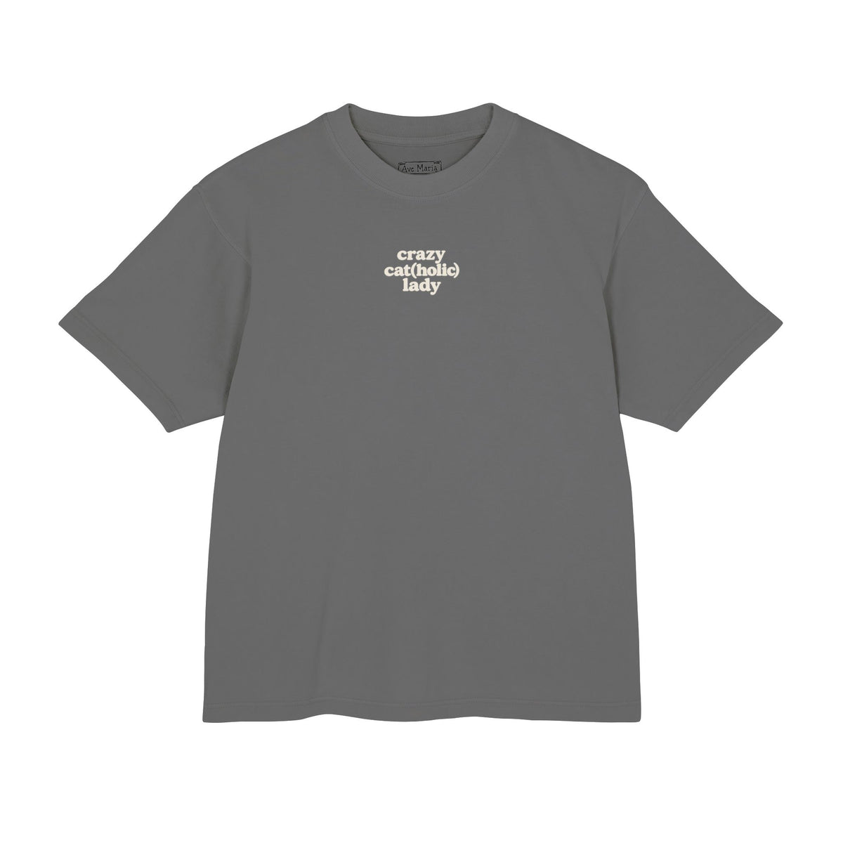 Crazy Cat(holic) Lady- 100% Cotton Boxy Tee