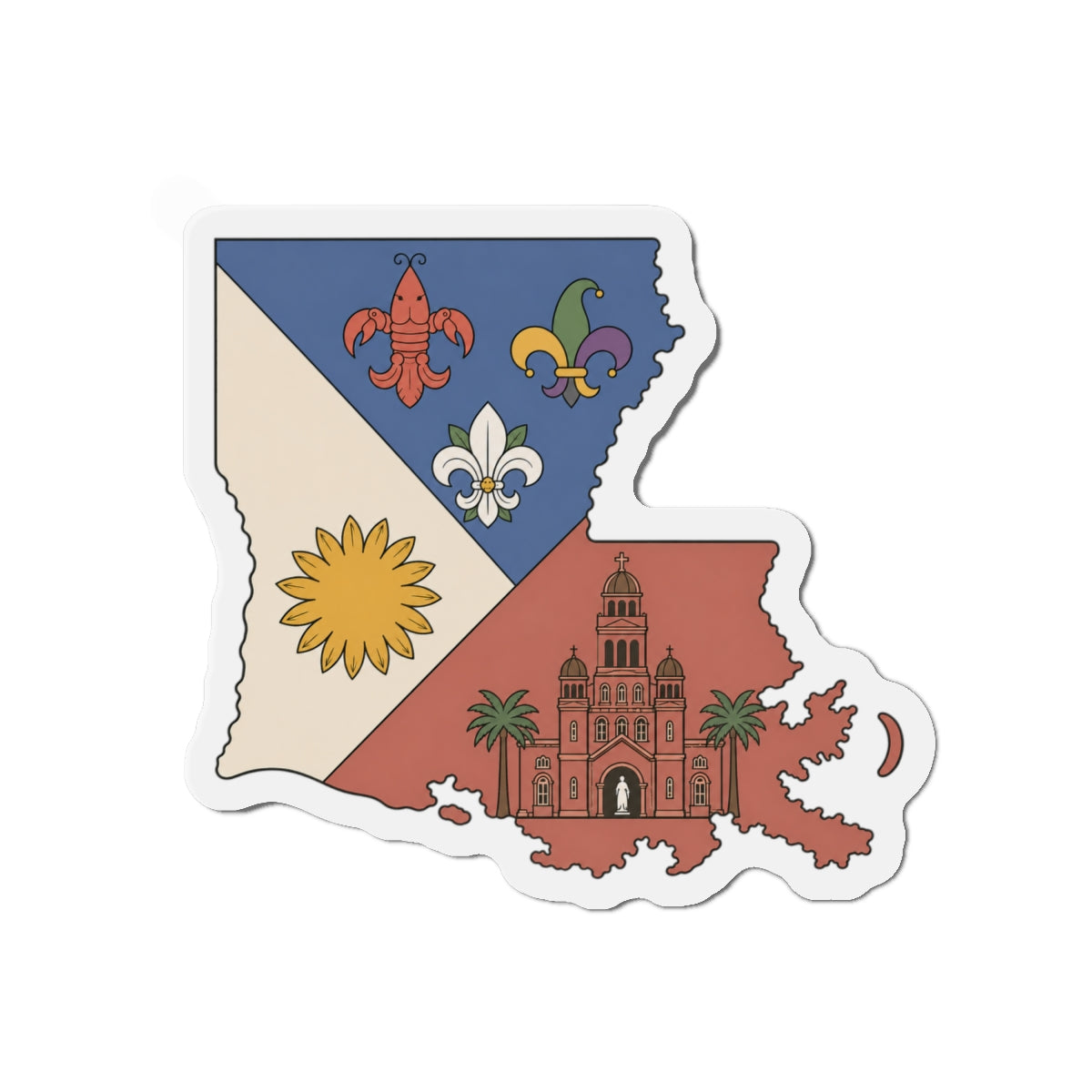 Louisiana Acadian Flag- Magnet