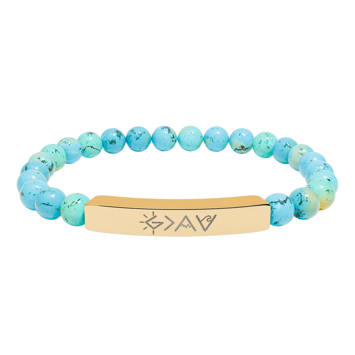 God is Greater - Beaded Engraved Bracelet