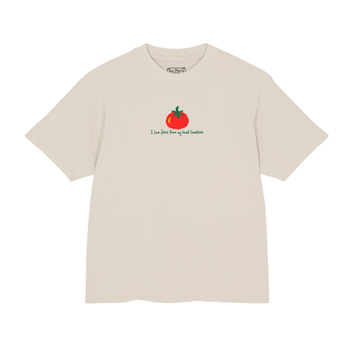 I love Jesus from my head tomatoes- 100% Cotton Boxy Tee