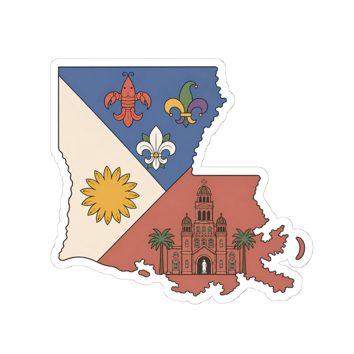 Louisiana Acadian Flag — Sticker