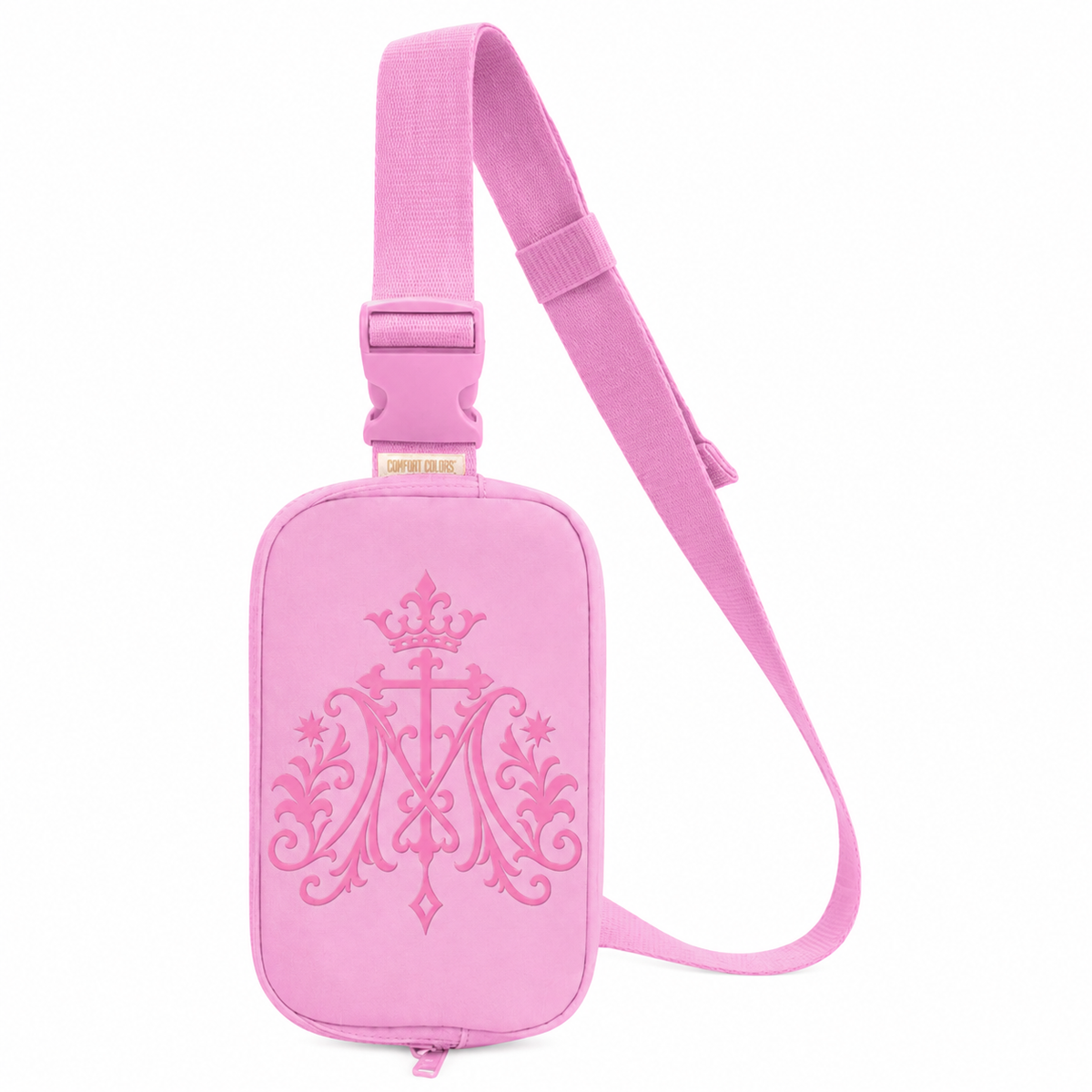 Embroidered Marian Monogram Explorer Sling Bag — Compact Crossbody Pack