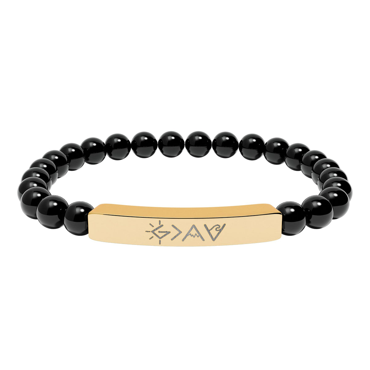 God is Greater - Beaded Engraved Bracelet