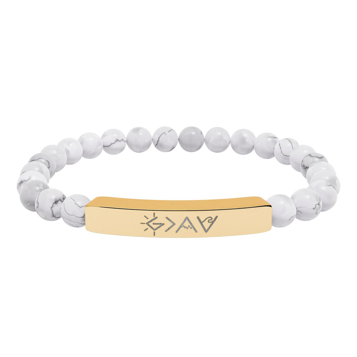 God is Greater - Beaded Engraved Bracelet