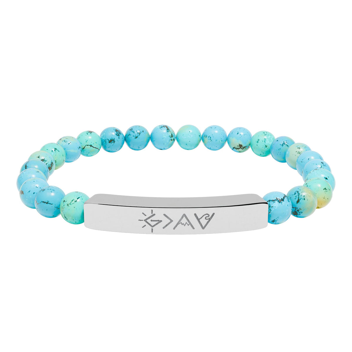 God is Greater - Beaded Engraved Bracelet