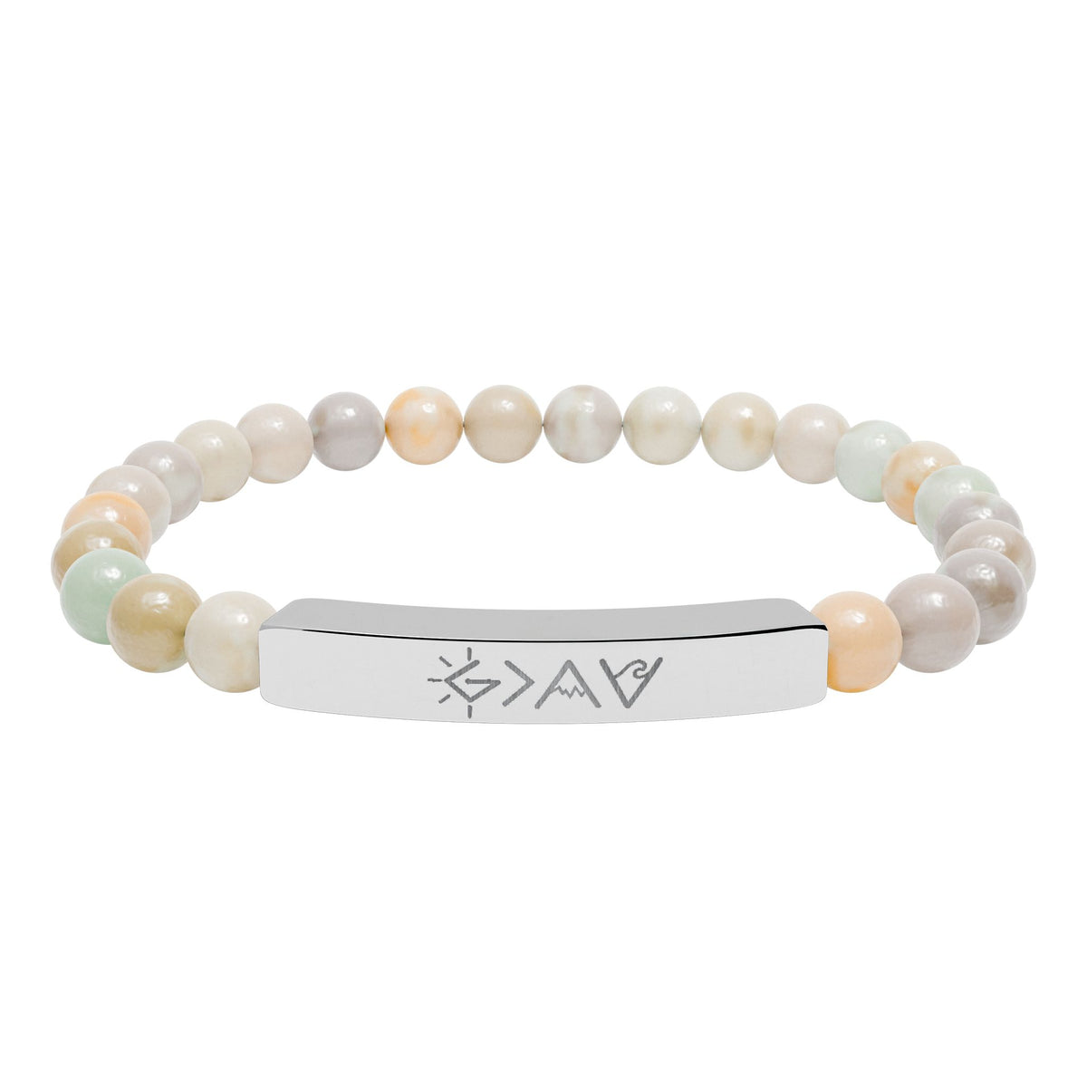 God is Greater - Beaded Engraved Bracelet