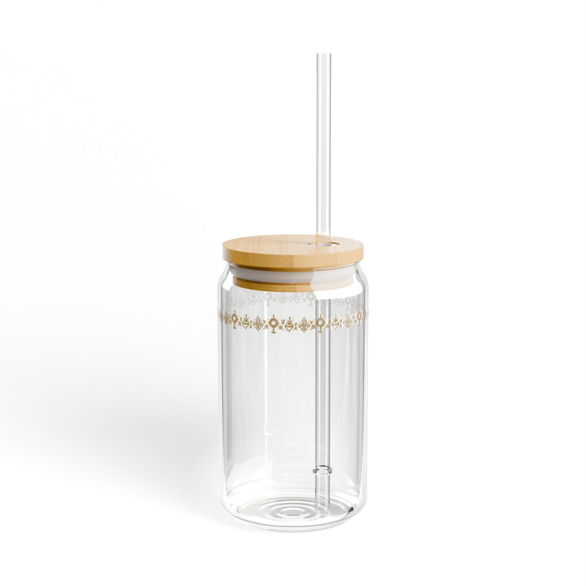 Catholic- 16oz Glass Sipper with Bamboo Lid
