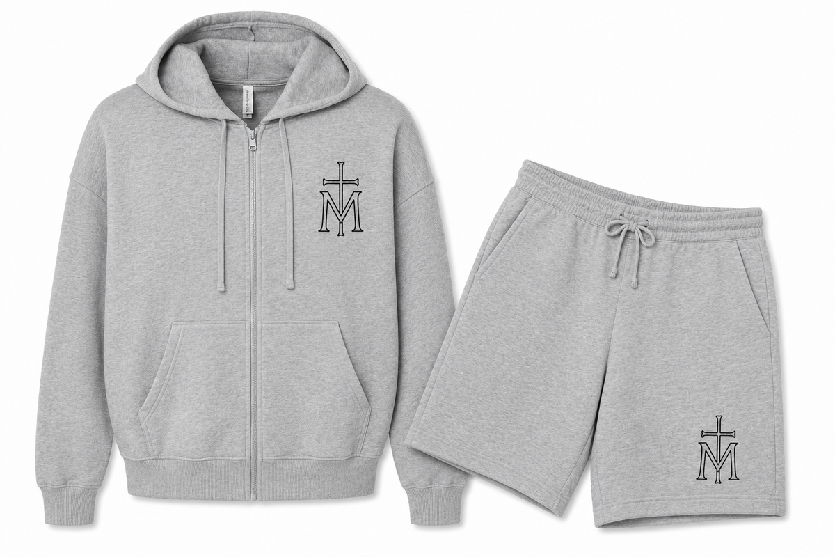 M sponge-fleece short set
