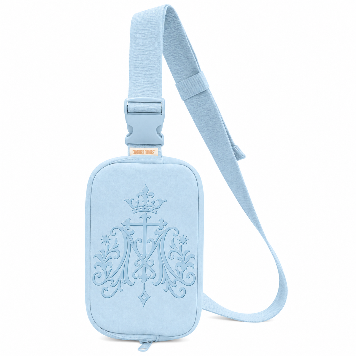 Embroidered Marian Monogram Explorer Sling Bag — Compact Crossbody Pack
