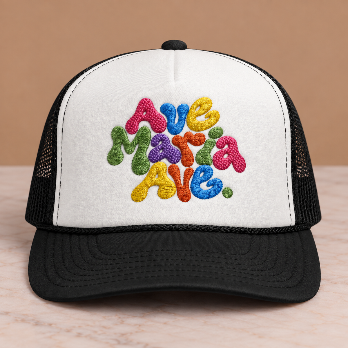 Ave Maria Ave. Trucker Hat- Embroidery