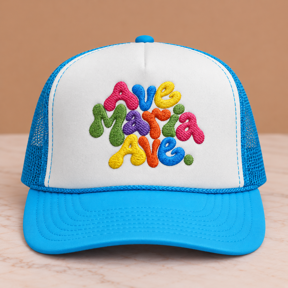 Ave Maria Ave. Trucker Hat- Embroidery