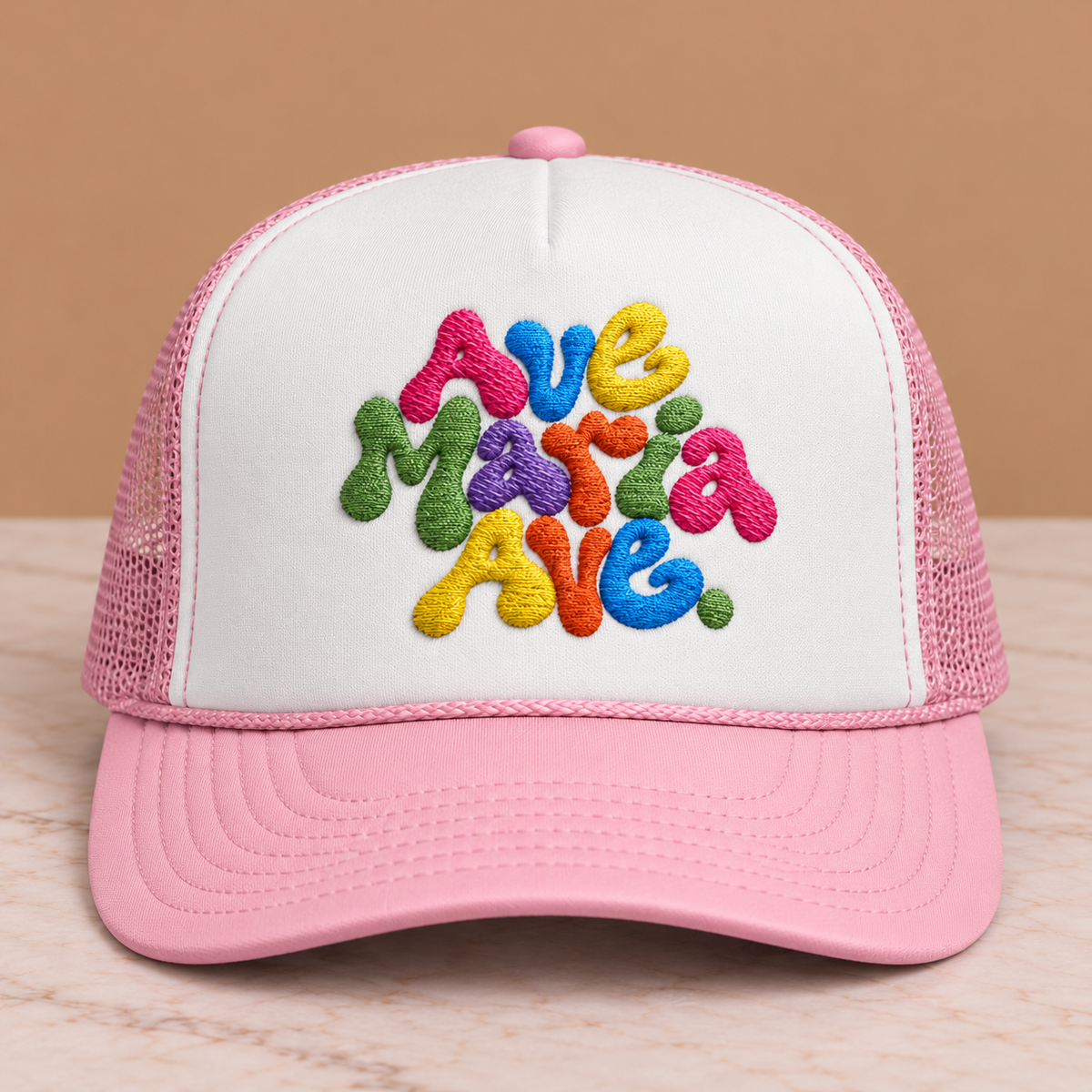 Ave Maria Ave. Trucker Hat- Embroidery