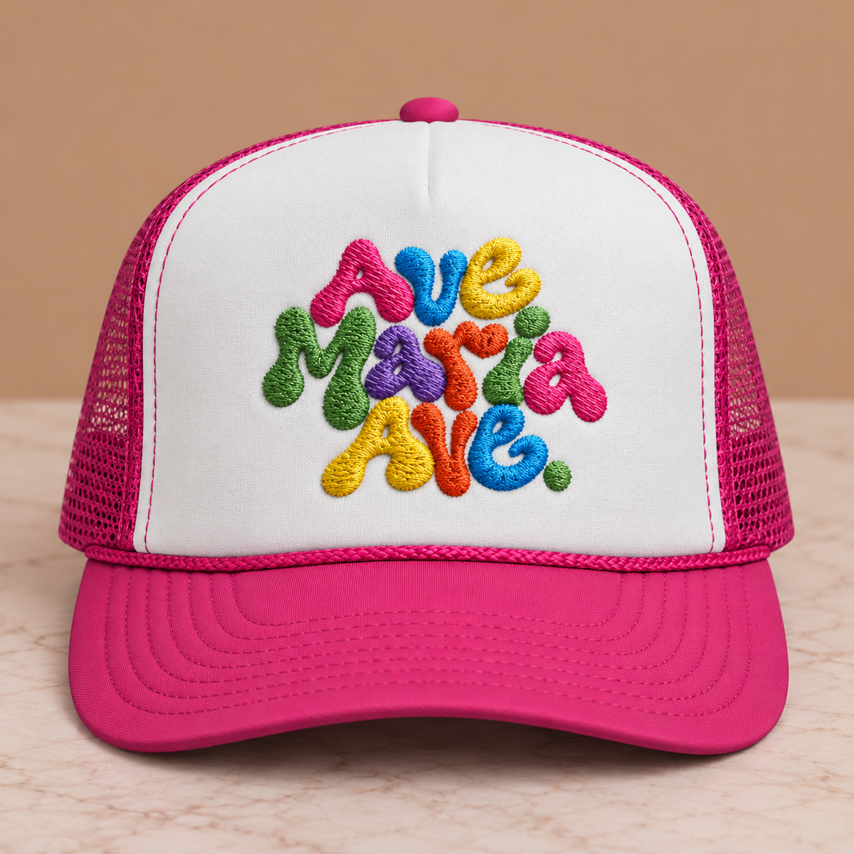 Ave Maria Ave. Trucker Hat- Embroidery