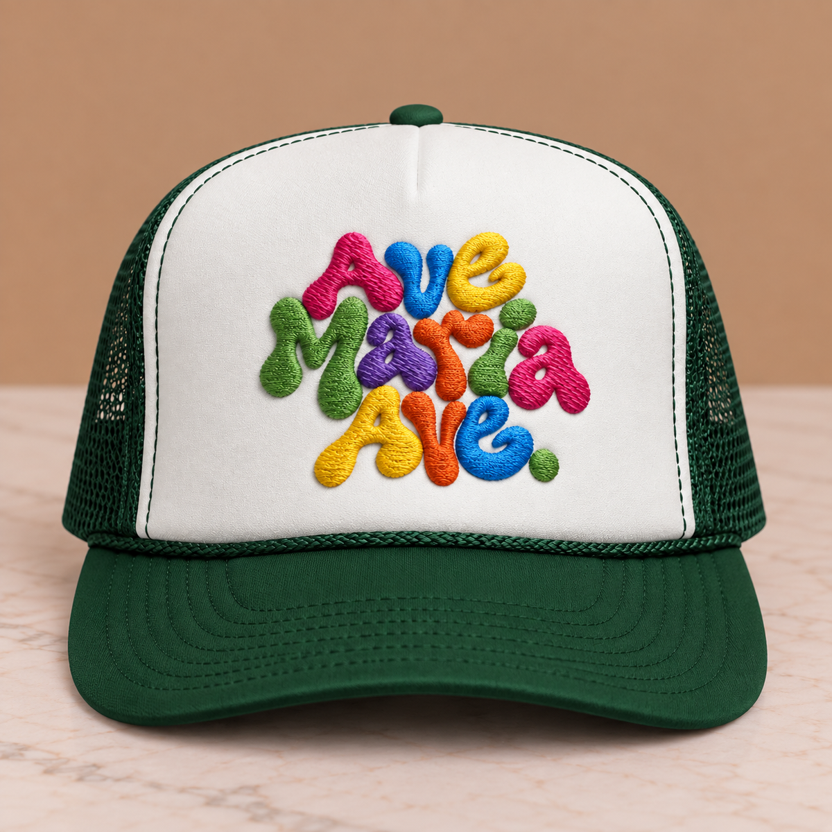Ave Maria Ave. Trucker Hat- Embroidery