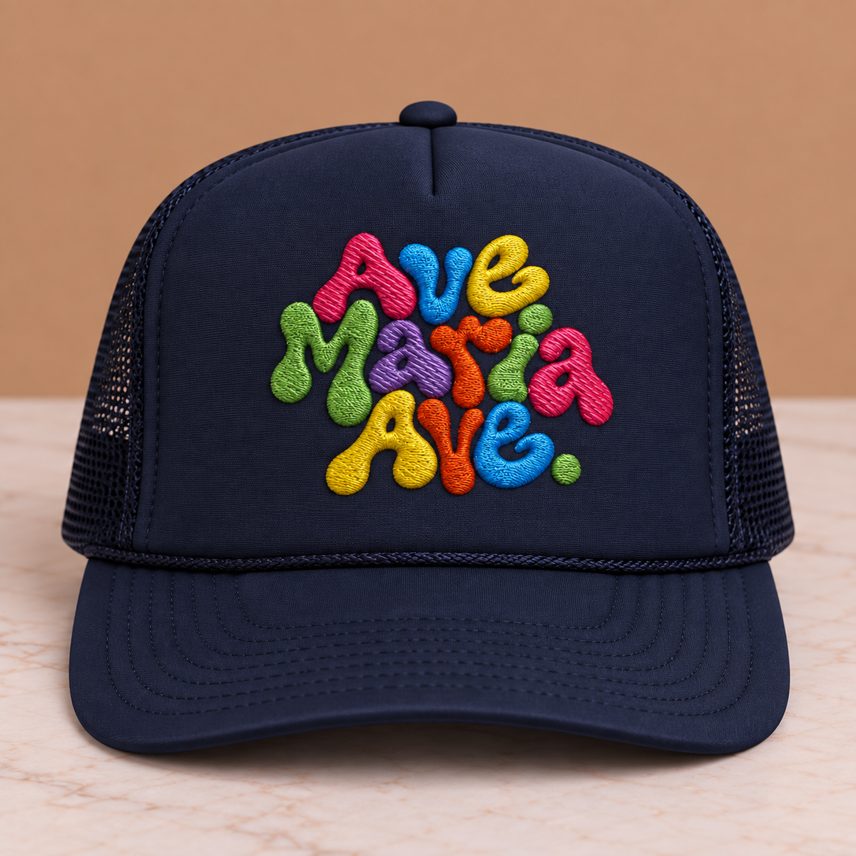 Ave Maria Ave. Trucker Hat- Embroidery